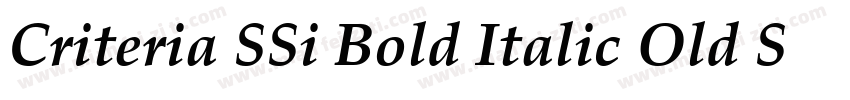 Criteria SSi Bold Italic Old Style Figures字体转换